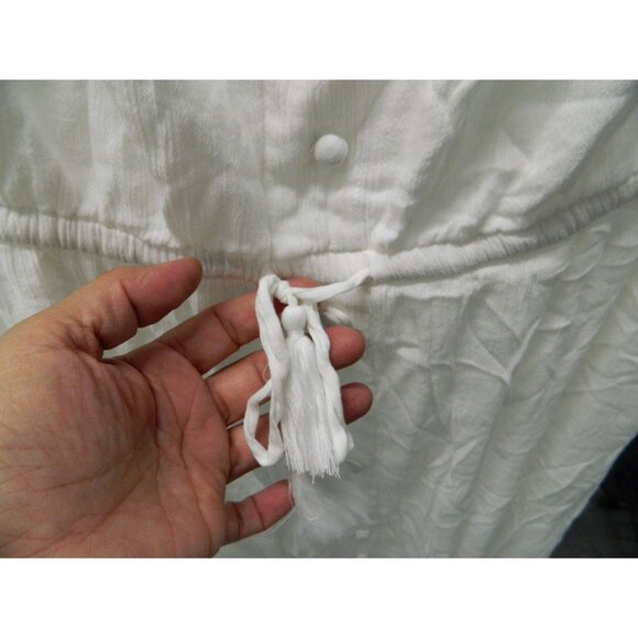 INC Womens White Gauze Dress XL With Lace Trimmed Hem & Button Details See Video - Picture 12 of 16